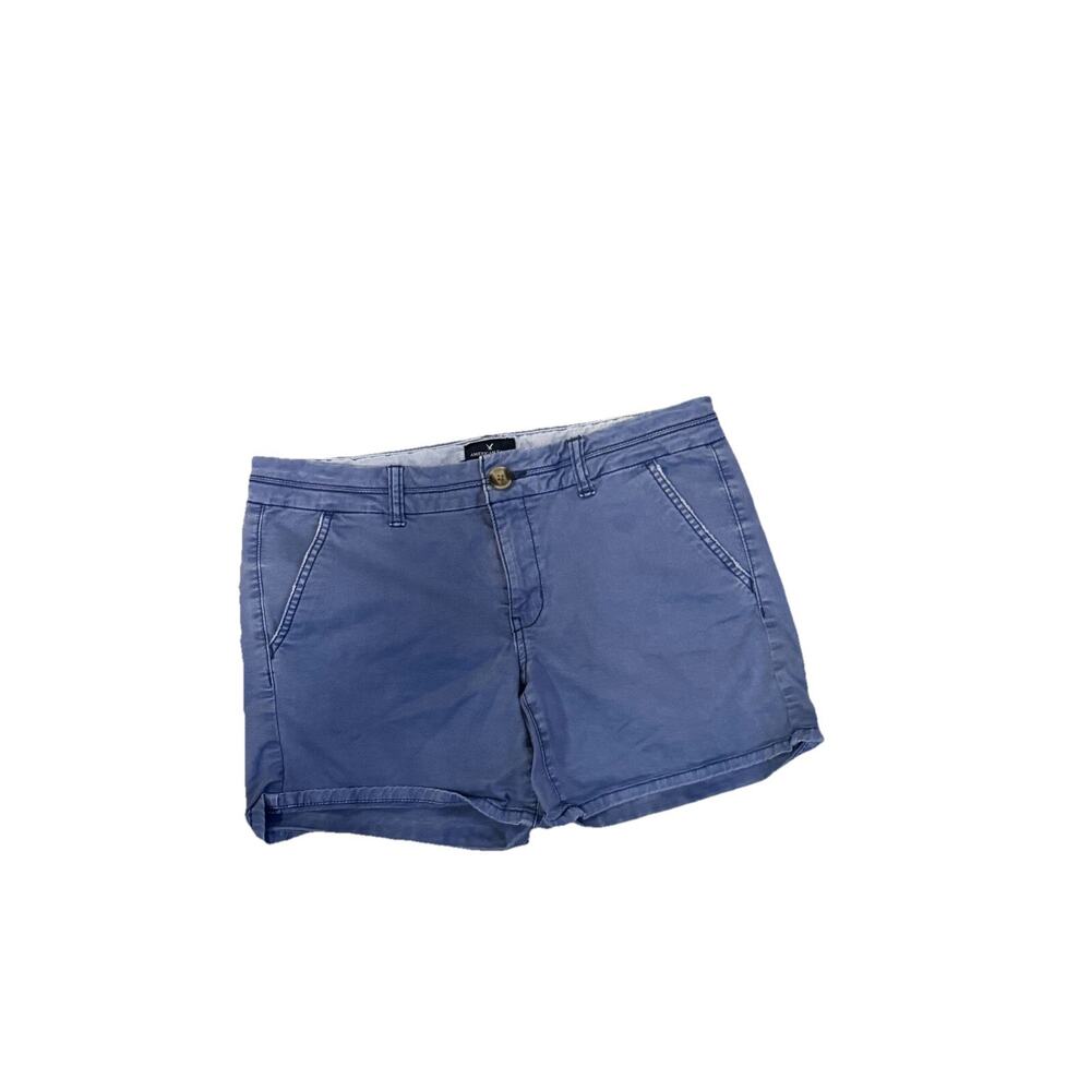 American Eagle Outfitters Shorts Womens Size 8 Blue Stretch Cotton Slash Pockets